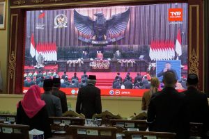 DPRD Provinsi Sumatera Selatan Menggelar Rapat dengan Agenda Mendengarkan Pidato Kenegaraan Presiden RI dalam Rangka HUT RI ke 77